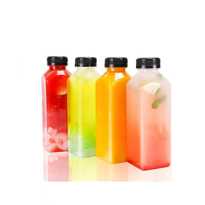 Quadratische Plastikflasche mit transparenter PET-Flasche mit PP-Kappe