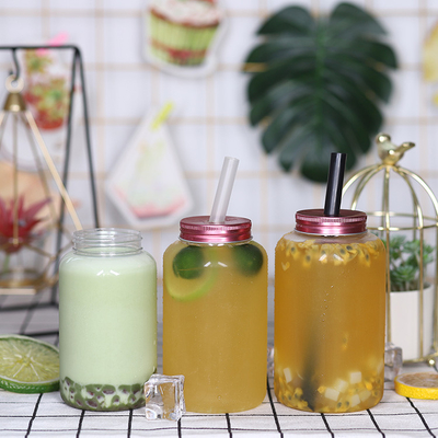 Durchschnittliche Milch-Tee-Flaschen undicht Quadratisch rundes Design für bequeme Handhabung