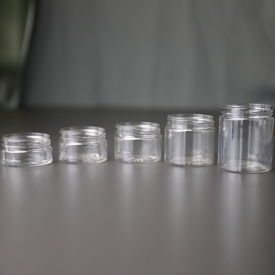 Persönlicher Druck Kunststoff Kosmetikglas 10ml 15ml 30ml 60ml 80ml 100ml 120ml 150ml Transparent für die kosmetische Verpackung
