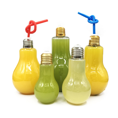 Neues Design Plastikflaschen für Saftgeschäft Recycelbare Saftflaschen Glühbirnenförmige Saftflasche mit Lager