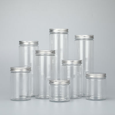 Anpassung Logo Plastikglasbehälter und Aluminiumdeckel für langlebige Behälter