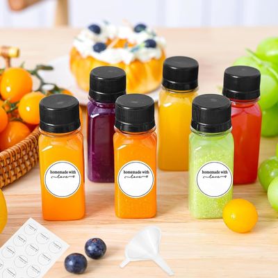 BPA-freie Quadratflasche Saft Schraubverschluss Flasche mit Geschmackssaft und undichtem Kunststoff Fruchtsaft Flasche Öko-freundlich