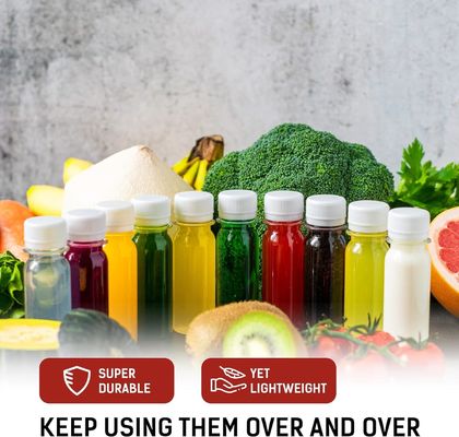 BPA-freie Quadratflasche Saft Schraubverschluss Flasche mit Geschmackssaft und undichtem Kunststoff Fruchtsaft Flasche Öko-freundlich