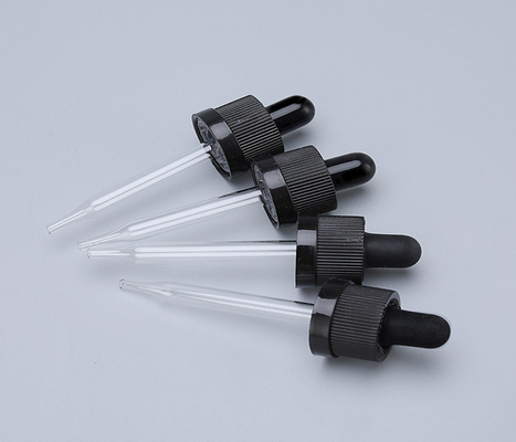 Durchsichtige schwarze 1 Oz Plastik-Tropffflaschen