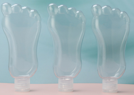Plastikschlüsselkette der Fuß-Form 30ml 60ml nachfüllbare Flasche mit Flip Cap