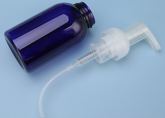 Leeres blaues Kremeis-Gesichtsreiniger-Schaum-Pumpflasche-Siebdruck Soem