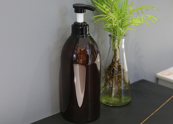 Verschluss 550ml hinunter Pumpe HAUSTIER Amber Plastic Shampoo Bottles 72*176mm