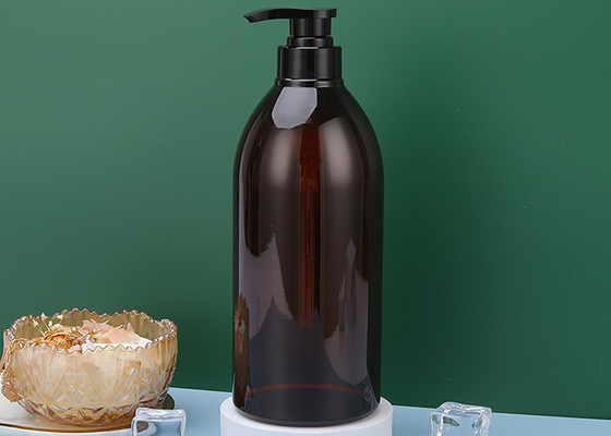 Verschluss 550ml hinunter Pumpe HAUSTIER Amber Plastic Shampoo Bottles 72*176mm