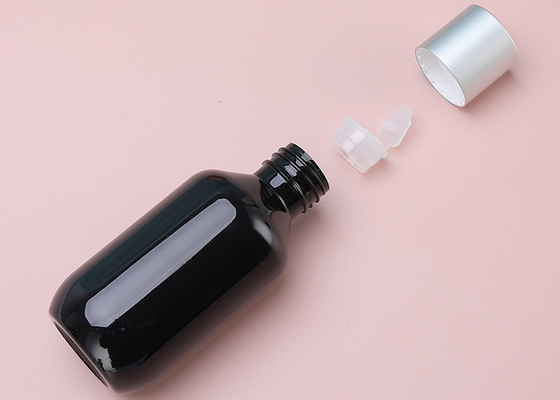 leere Plastiklotions-Flaschen des Shampoo-120ml mit Aluminiumüberwurfmutter