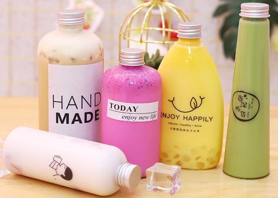 Leere Juice Milk Tea Bottles With Aluminiumkappe H 13.8cm