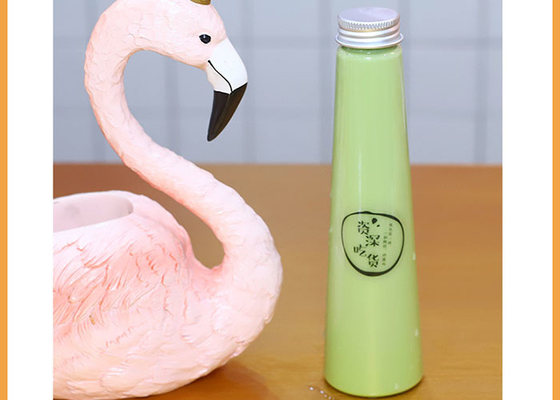 Aluminium- Überwurfmutter-Milch-Tee füllt 200ml Plastik-Juice Bottles With Lids ab