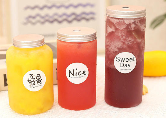 Wiederverwendbarer PlastikJuice Bottles For Milk Tea 350ML 500ML