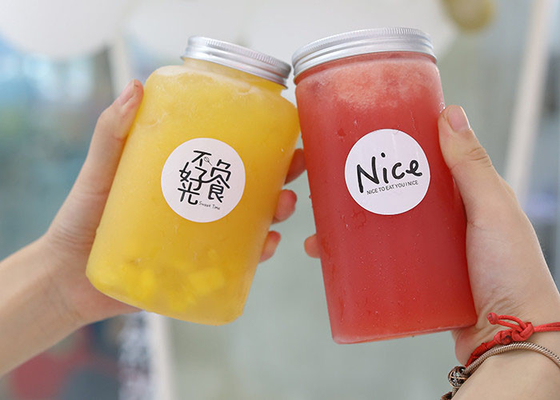 Wiederverwendbarer PlastikJuice Bottles For Milk Tea 350ML 500ML