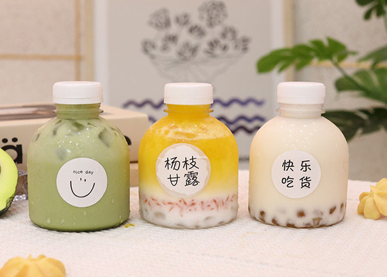 Saftflasche PET Getränk durchsichtiges Kunststoff leeres Paket Milchtee Enzymflasche mit Deckel