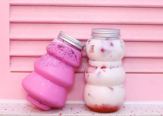 Saftflasche PET Getränk durchsichtiges Kunststoff leeres Paket Milchtee Enzymflasche mit Deckel