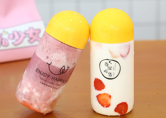 Saftflasche PET Getränk durchsichtiges Kunststoff leeres Paket Milchtee Enzymflasche mit Deckel
