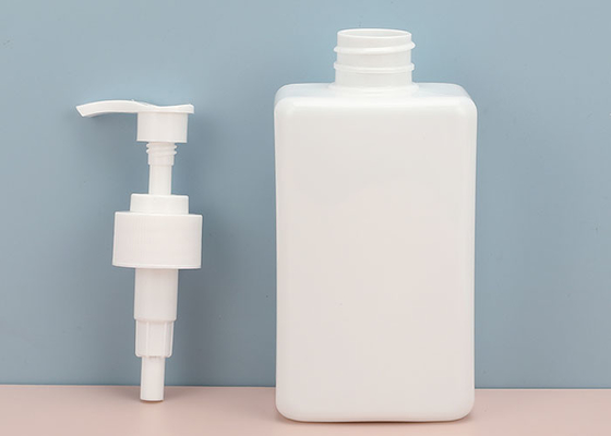 Weißes Quadrat-leere Plastikflaschen mit verschließbaren Pumpen 400ml