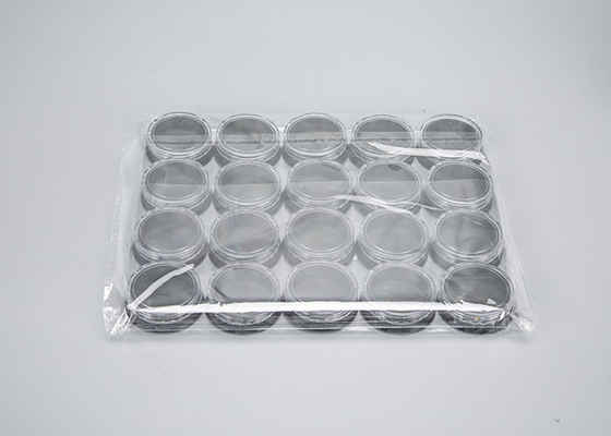 leeres kosmetisches Plastikglas 3g mit schwarze Deckel-kleinem Make-up