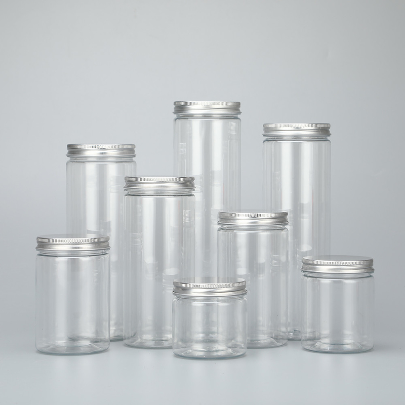 kundenspezifische 100ml 200ml 8oz 300ml 12oz 500ml klare weiße schwarze Bernstein breite Mund Kosmetikbehälter Plastik Tierflasche mit Alum