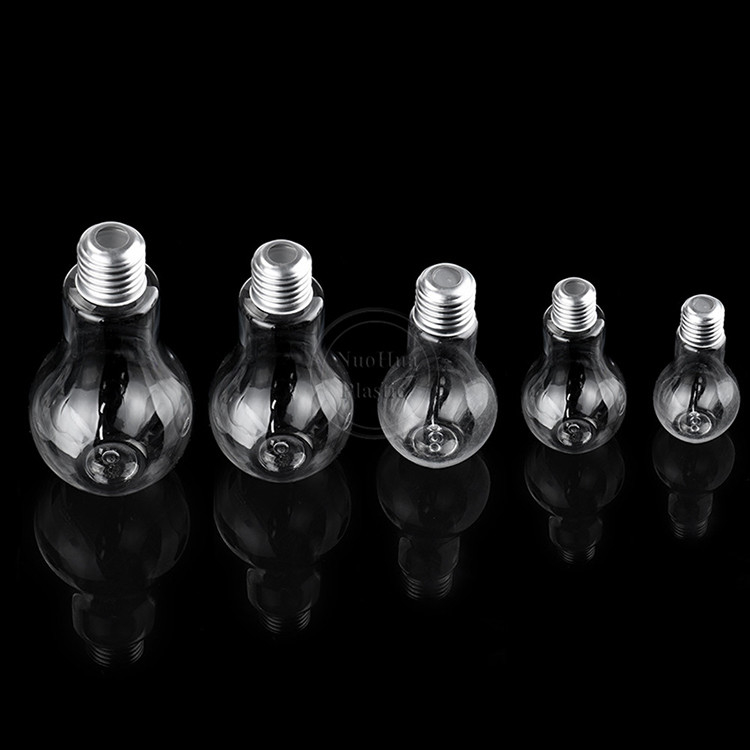 BPA-freie, klare 50 ml 100 ml 150 ml Eistee, Kaffee, Flachtiere, Plastik-Saftflasche mit Schraubkappe aus Aluminium