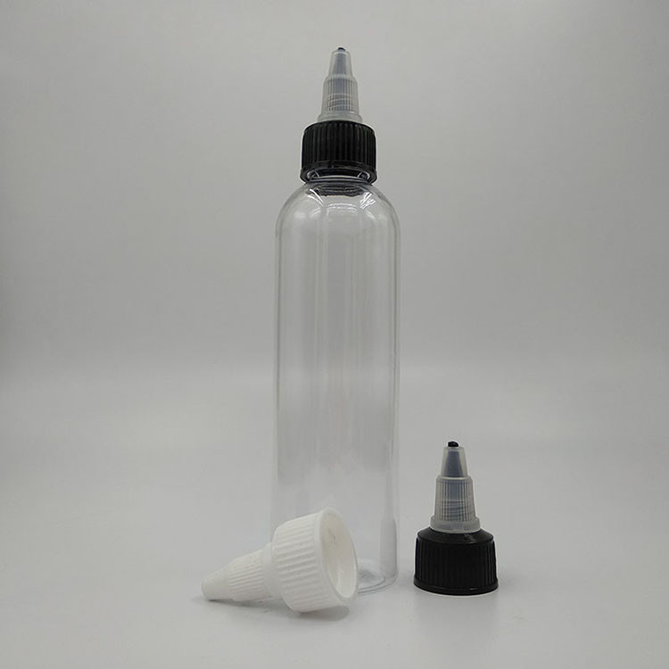 Custom Clear Plastic Screw Top Flaschen mit Custom Label Panel und Schrauben Hals Finish