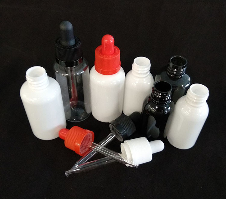 Custom Logo Tropffflaschen Set Transparent Schwarz Verschiedene Größen 10ml-120ml Glatte Oberfläche 5000 Stück Drucken