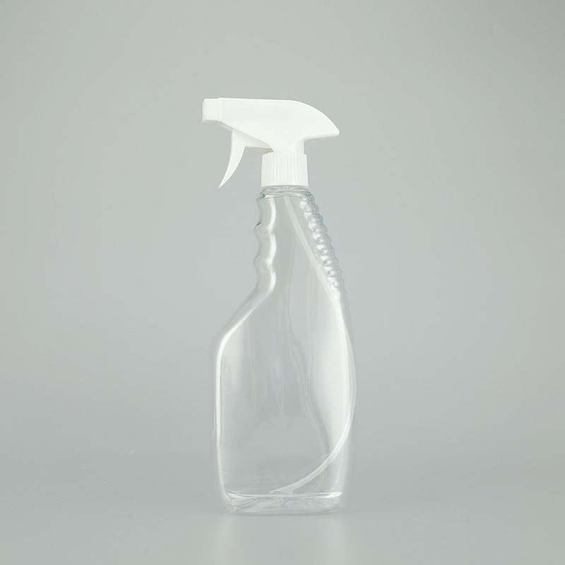 Glatte runde PET-Plastik-Sprayflasche mit klassischem Design und transparenter Farbe.