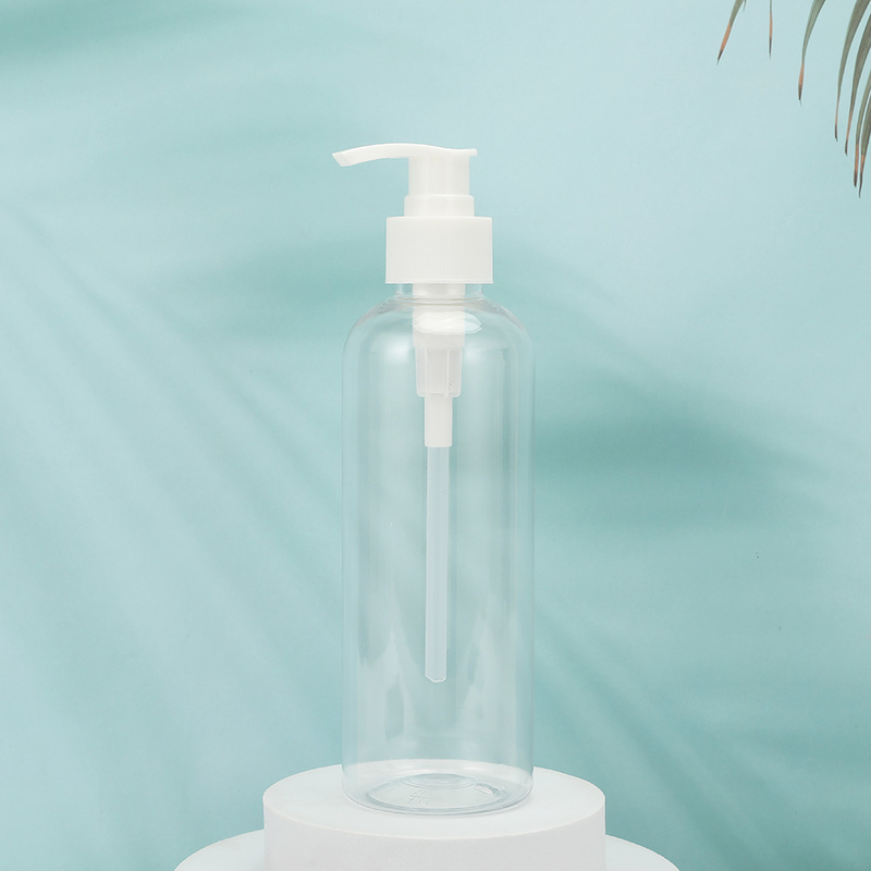 Runde PMMA-Plastik-Lotionsflaschen anpassbare Form PET-Halsband UV-elektroplatierte Kappe 250 ml-500 ml