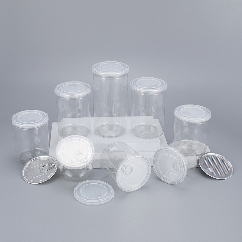 Anpassbare transparente Plastik-Glasbehälter mit Aluminiumdeckel in verschiedenen Größen 2oz-8oz für Schönheitsprodukte.