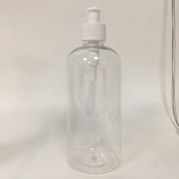 24 mm wiederverwendbare rosa, runde PET-Flasche mit Pumpe und Filzdruck für Kosmetika