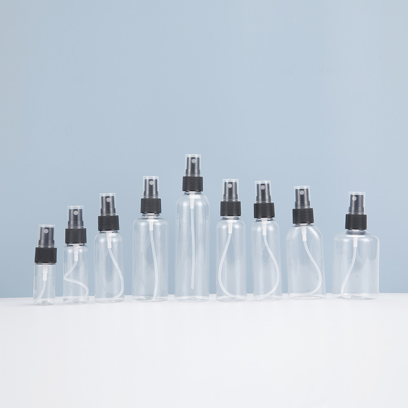 Umweltfreundliche Transparente PET-Plastik-Sprühflasche für täglich 10 ml 15 ml 30 ml 50 ml 60 m 70 ml 100 ml 200 ml 500 ml