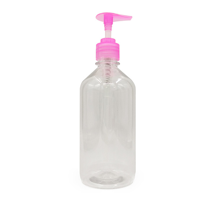 Runde Zylinderförmige PET-Lotionflasche mit Schrauben-Pumpenkappe und 24/410-Halsveredelung