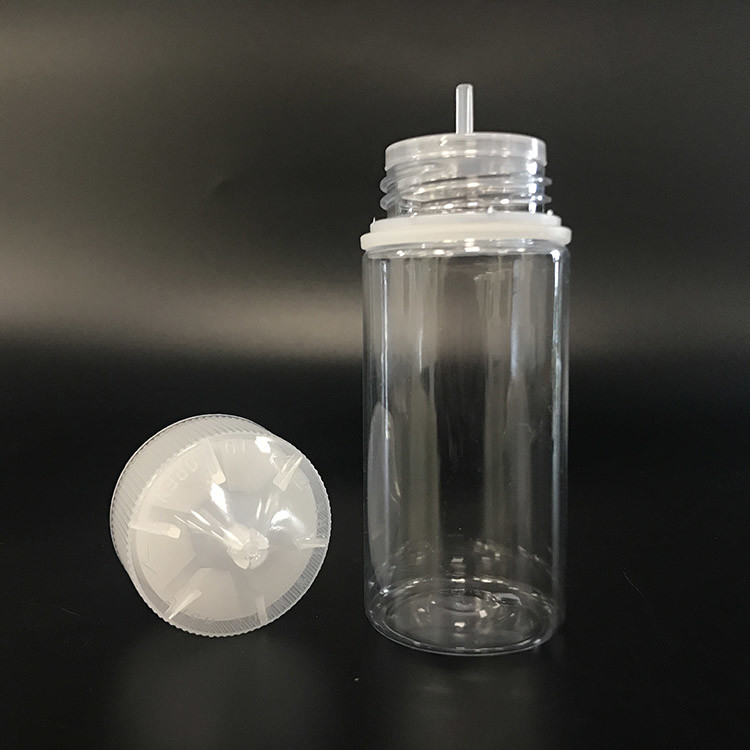100 ml Schraubverschluss Kinderdichte PET-Flasche für E-Flüssigkeit Verpackung mit Bildschirmdruck