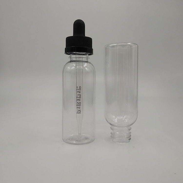 Flaschen mit glatter Oberfläche aus Kunststoff für Flüssigprodukte in Glasbehältern