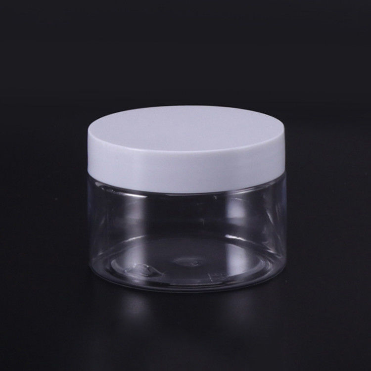 Kostenlose Probe Plastikcreme-Glas mit breitem Mund Glas Plastik weiße Gläser mit Deckel auf Lager