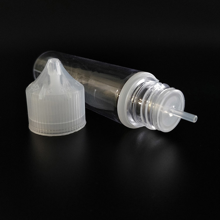 Siebdruck-Kindersichere E-Liquid-Flasche mit 18mm Halsgröße, Siebdruckdesign und kindersicherem Verschluss