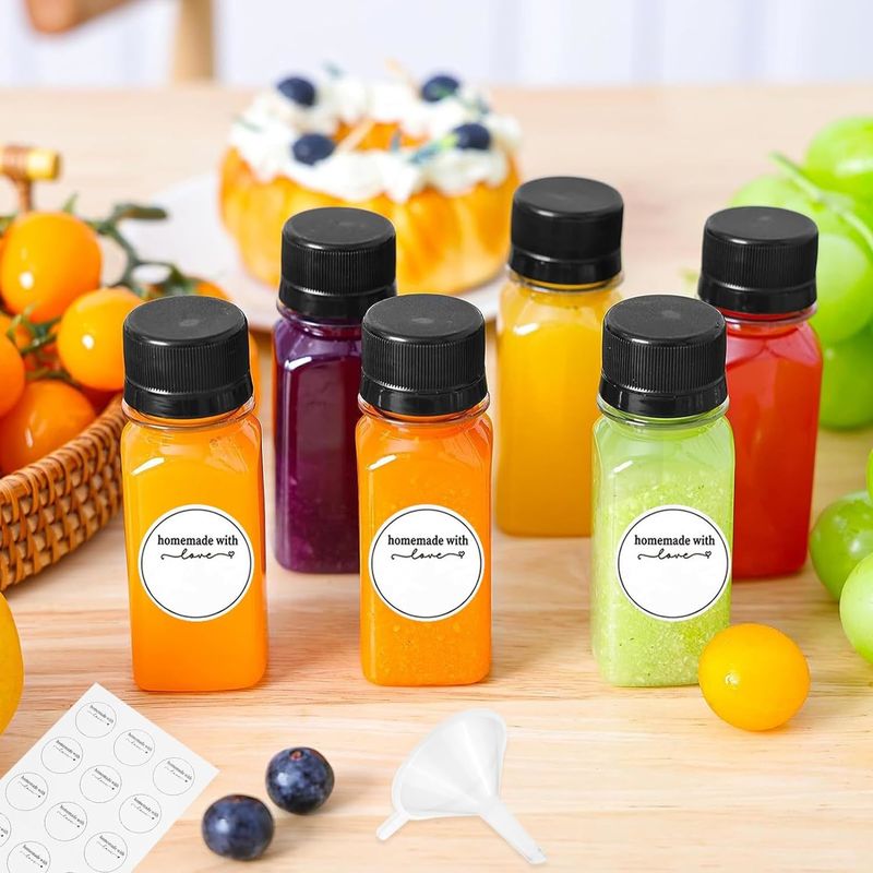 BPA-freie Quadratflasche Saft Schraubverschluss Flasche mit Geschmackssaft und undichtem Kunststoff Fruchtsaft Flasche Öko-freundlich