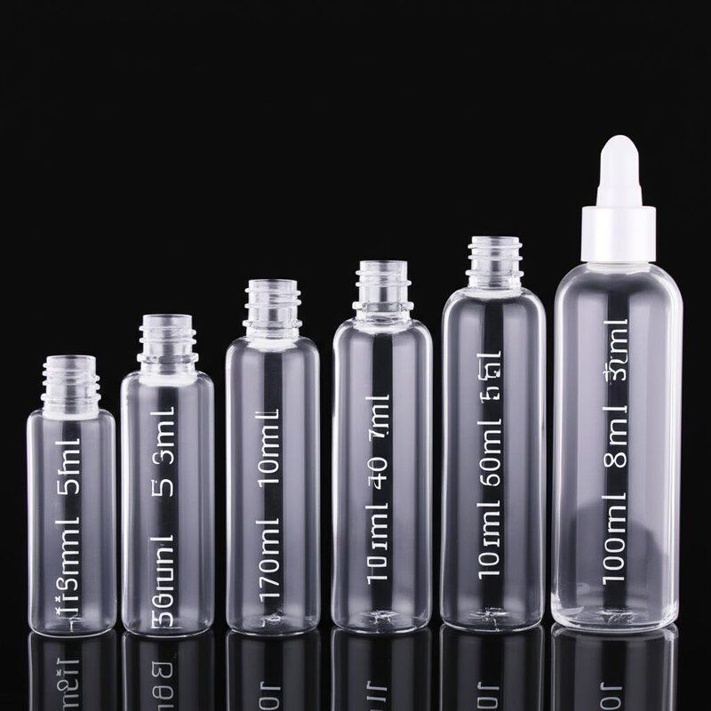 18mm Halsgröße E Flüssigkeitsflasche in verschiedenen Fassungen 10ml 15ml 30ml 40ml 60ml 80ml 100ml geeignet für verschiedene Industriezweige