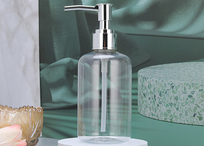 Leere Shampoo-Flasche mit Edelstahl pumpt Plastikflaschen für ätherische Öle, Lotionen und Flüssigseife