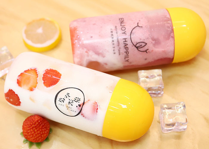 Saftflasche PET Getränk durchsichtiges Kunststoff leeres Paket Milchtee Enzymflasche mit Deckel