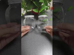 Transparente PET-Kunststoffgläser für Süßigkeiten, Kekse und Nüsse, Weithals-Lebensmittelverpackungsgläser